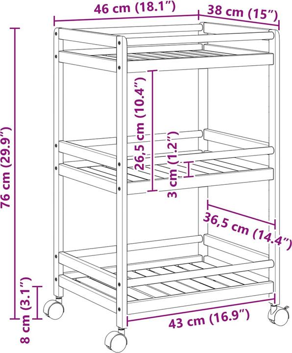 Image du produit vidaXL Küchentrolley