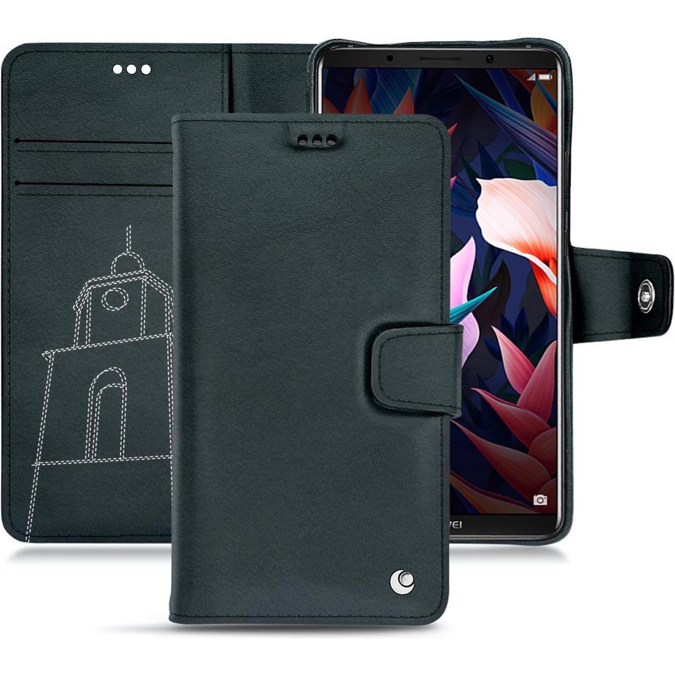 Noreve Lederschutzhülle Wallet (Huawei Mate 10 Pro), Smartphone Hülle, Blau
