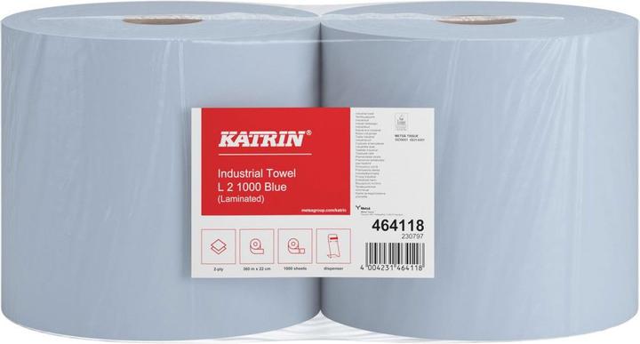 Produktbild Katrin 2 Putztuchrollen L2 Blue 2-lagig blau, 1.000 Blätter (2 x)