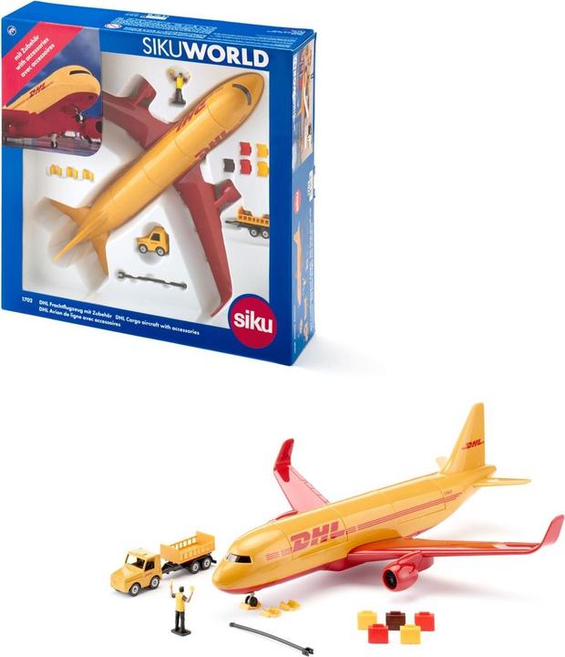 Productafbeelding Siku DHL-vrachtvliegtuig met accessoires