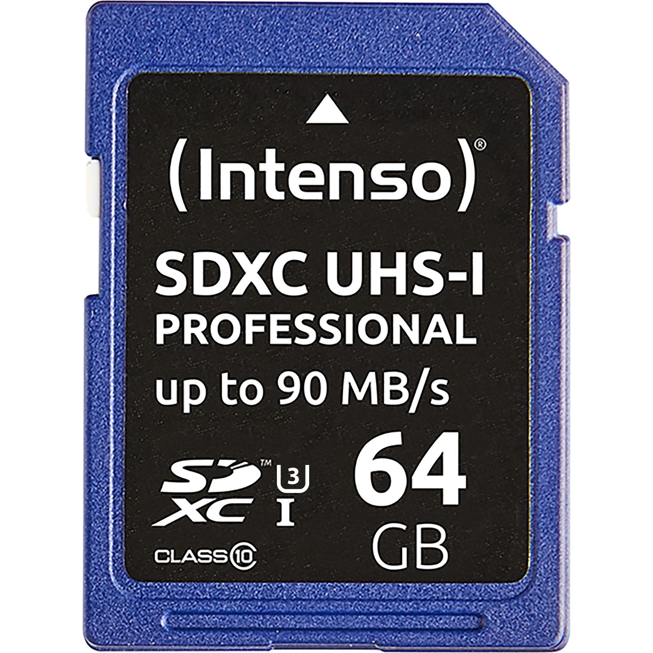 Intenso SDXC Card (64 GB, SDXC, U1, UHS-I), Speicherkarte, Blau