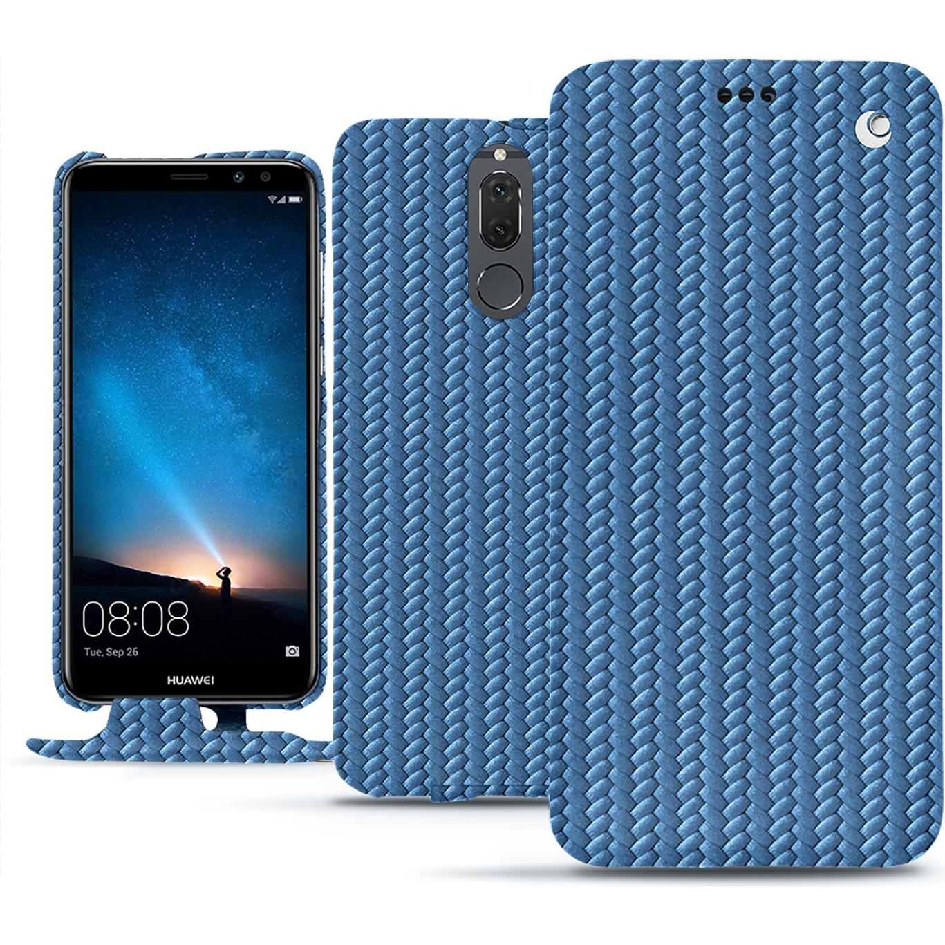 Noreve Lederschutzhülle vertikal (Huawei Mate 10 Lite), Smartphone Hülle, Blau