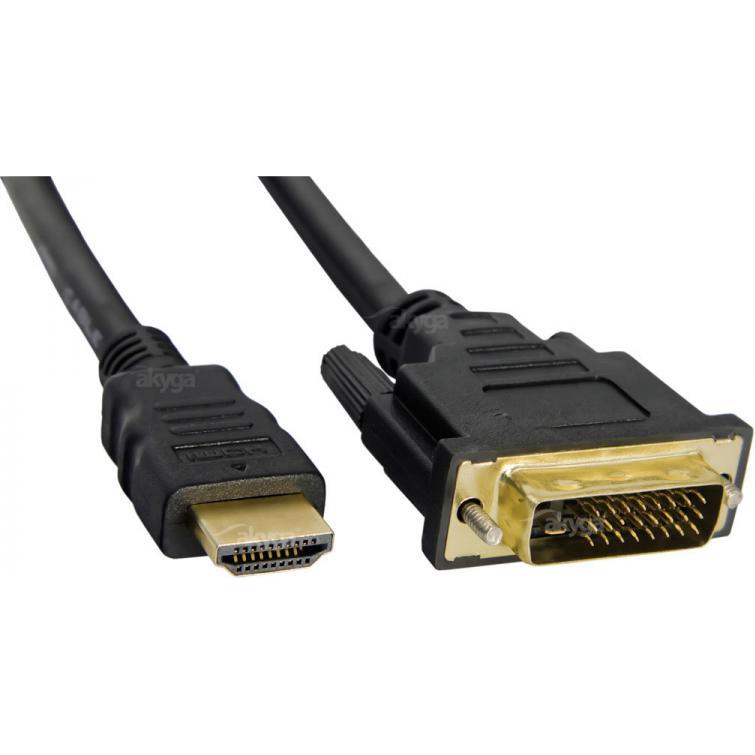 Thumbnail - Akyga AK-AV-13 Videokabel-Adapter DVI-D HDMI Typ A (Standard) (0.20 m, HDMI), Video Kabel