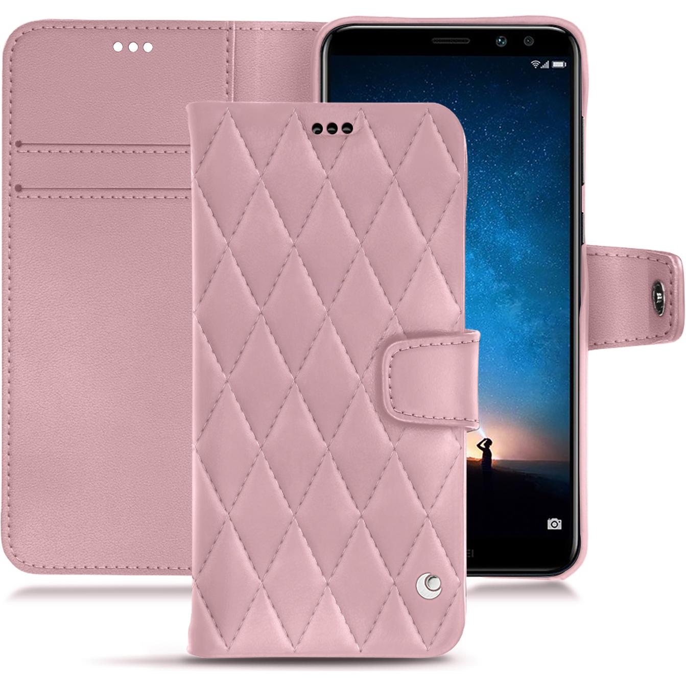 Noreve Lederschutzhülle Wallet (Huawei Mate 10 Lite), Smartphone Hülle, Rosa