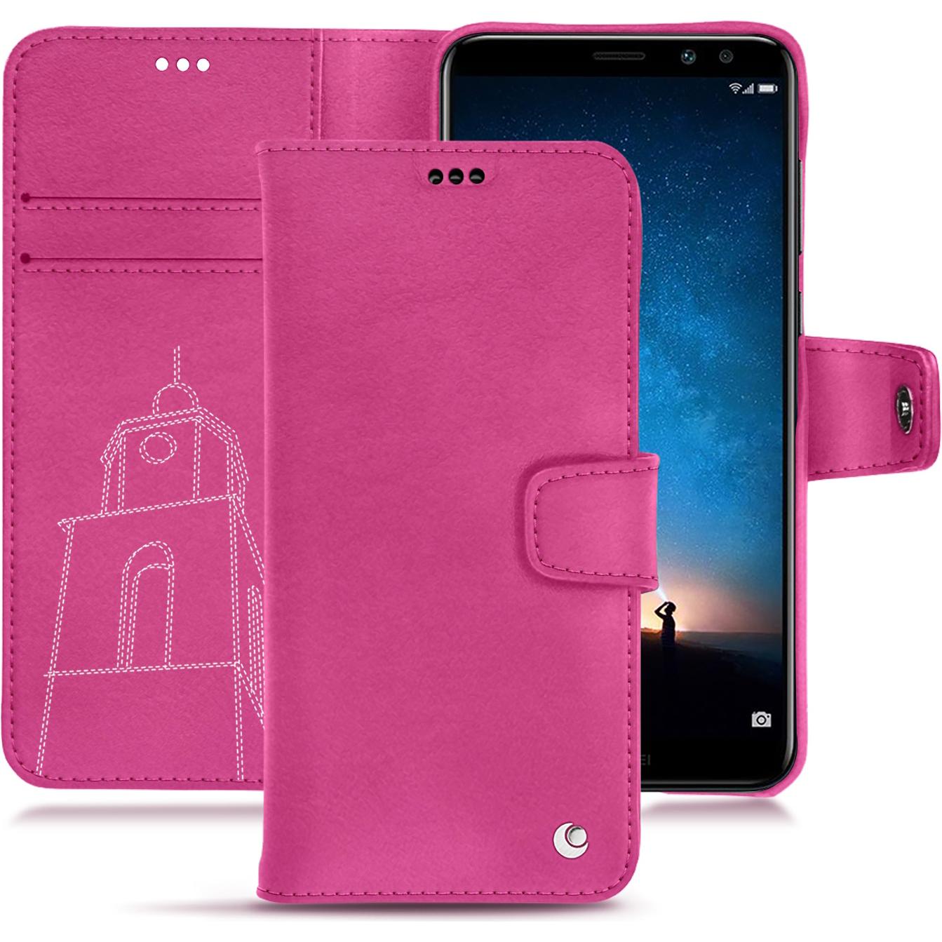 Noreve Lederschutzhülle Wallet (Huawei Mate 10 Lite), Smartphone Hülle, Rosa
