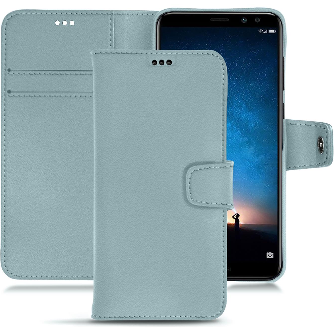 Noreve Lederschutzhülle Wallet (Huawei Mate 10 Lite), Smartphone Hülle, Blau
