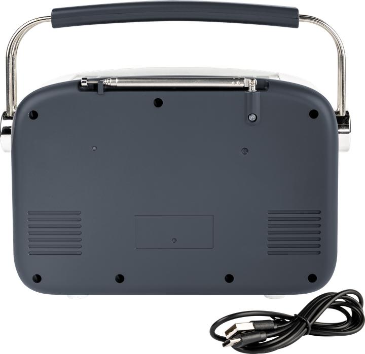 Actual product image Thomson Retro Bluetooth Radio w/ Solar Charging - Grey (DAB+, FM, Bluetooth)