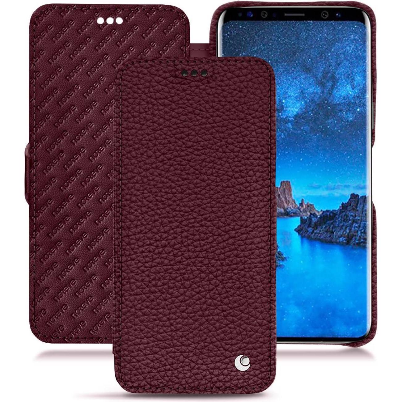 Noreve Lederschutzhülle horizontal (Samsung Galaxy S9), Smartphone Hülle, Violett