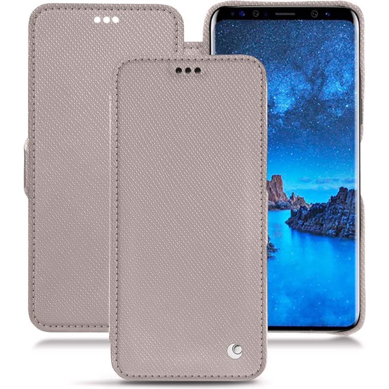 Noreve Lederschutzhülle horizontal (Samsung Galaxy S9), Smartphone Hülle, Beige