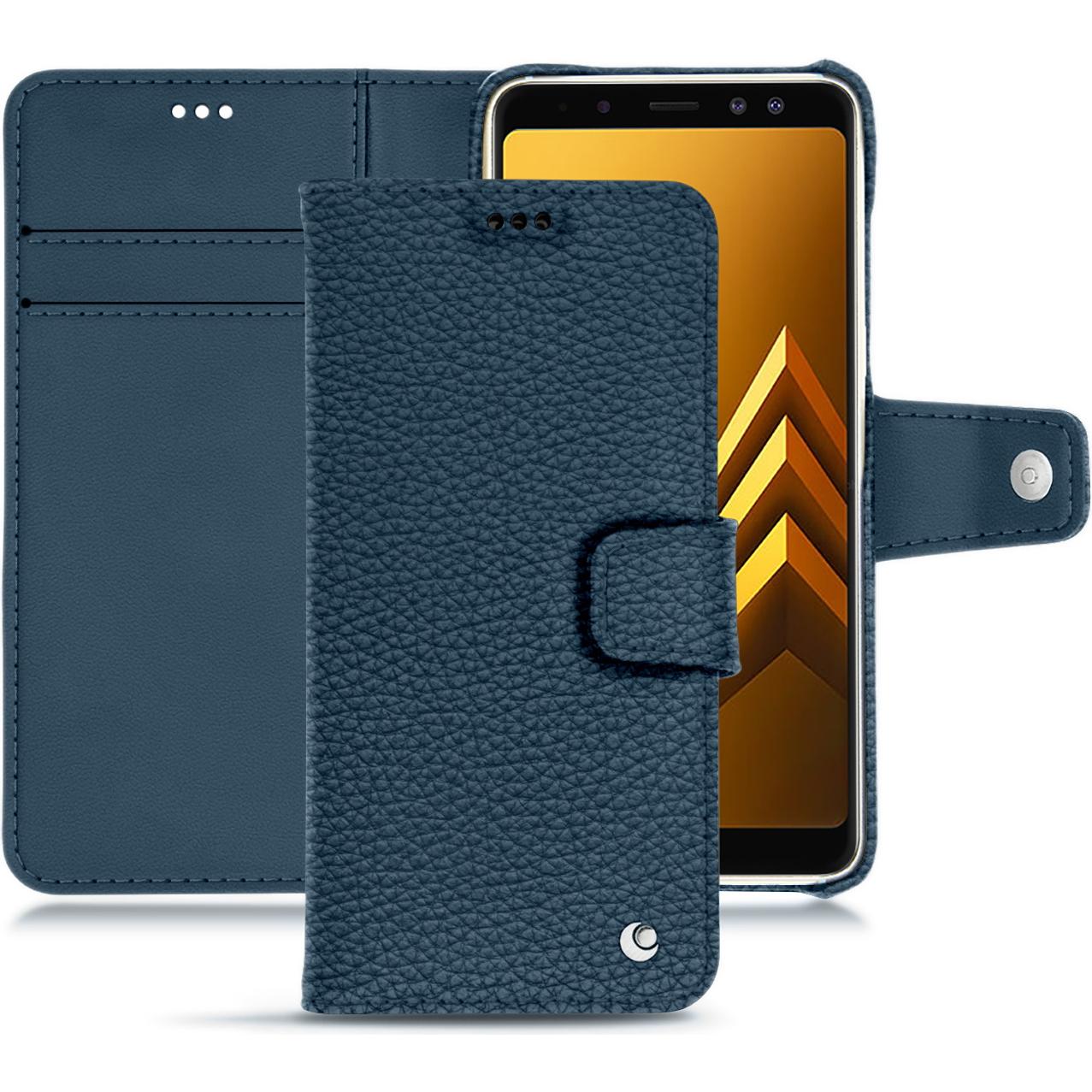 Thumbnail - Noreve Lederschutzhülle Wallet (Samsung Galaxy A8 (2018)), Smartphone Hülle, Blau