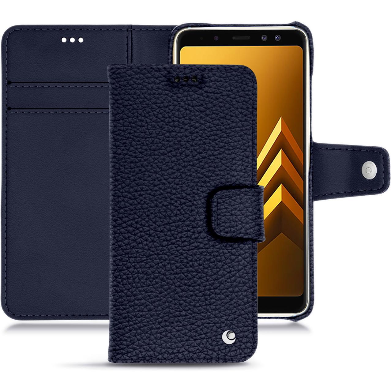 Noreve Lederschutzhülle Wallet (Samsung Galaxy A8 (2018)), Smartphone Hülle, Violett