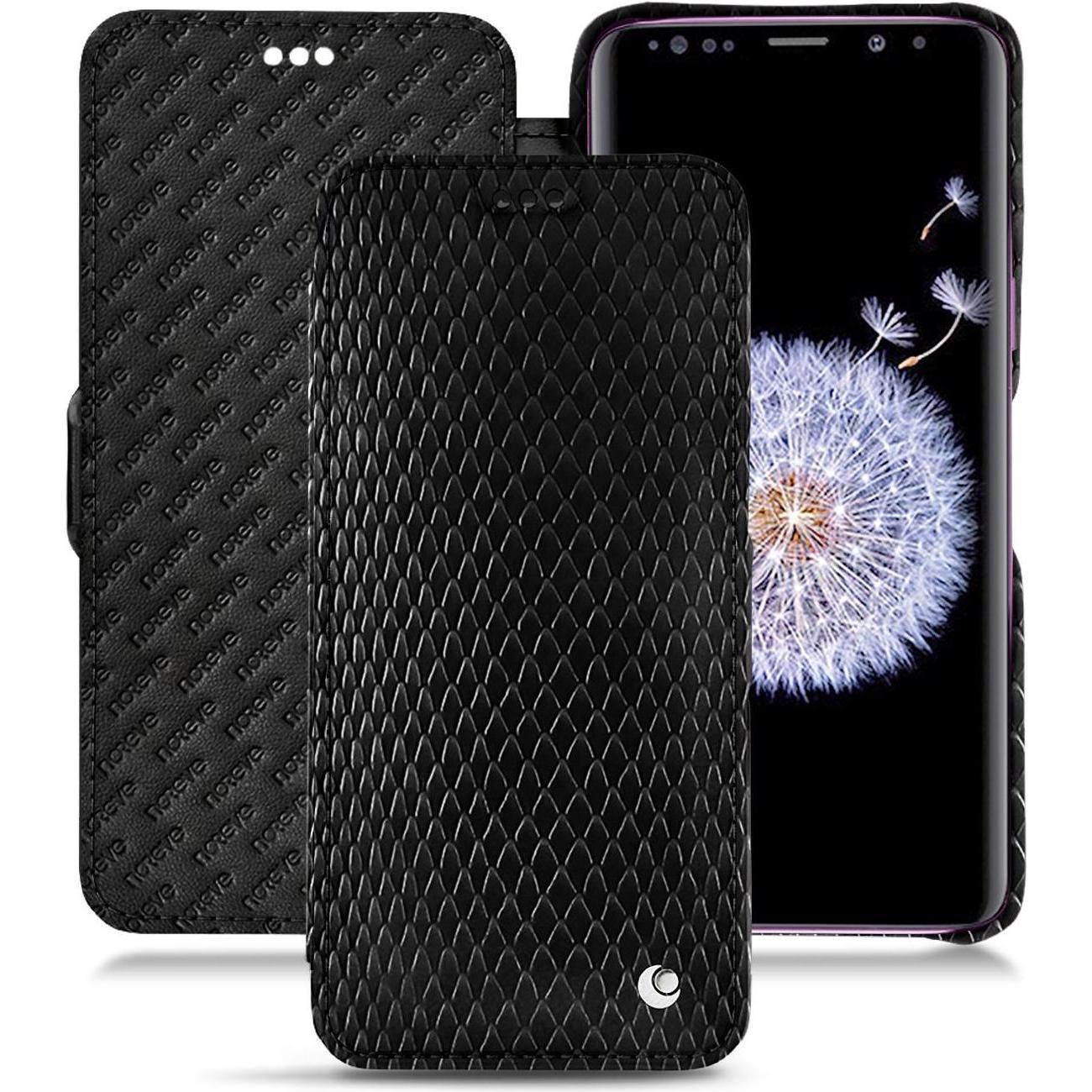Noreve Lederschutzhülle horizontal (Samsung Galaxy S9+), Smartphone Hülle, Schwarz