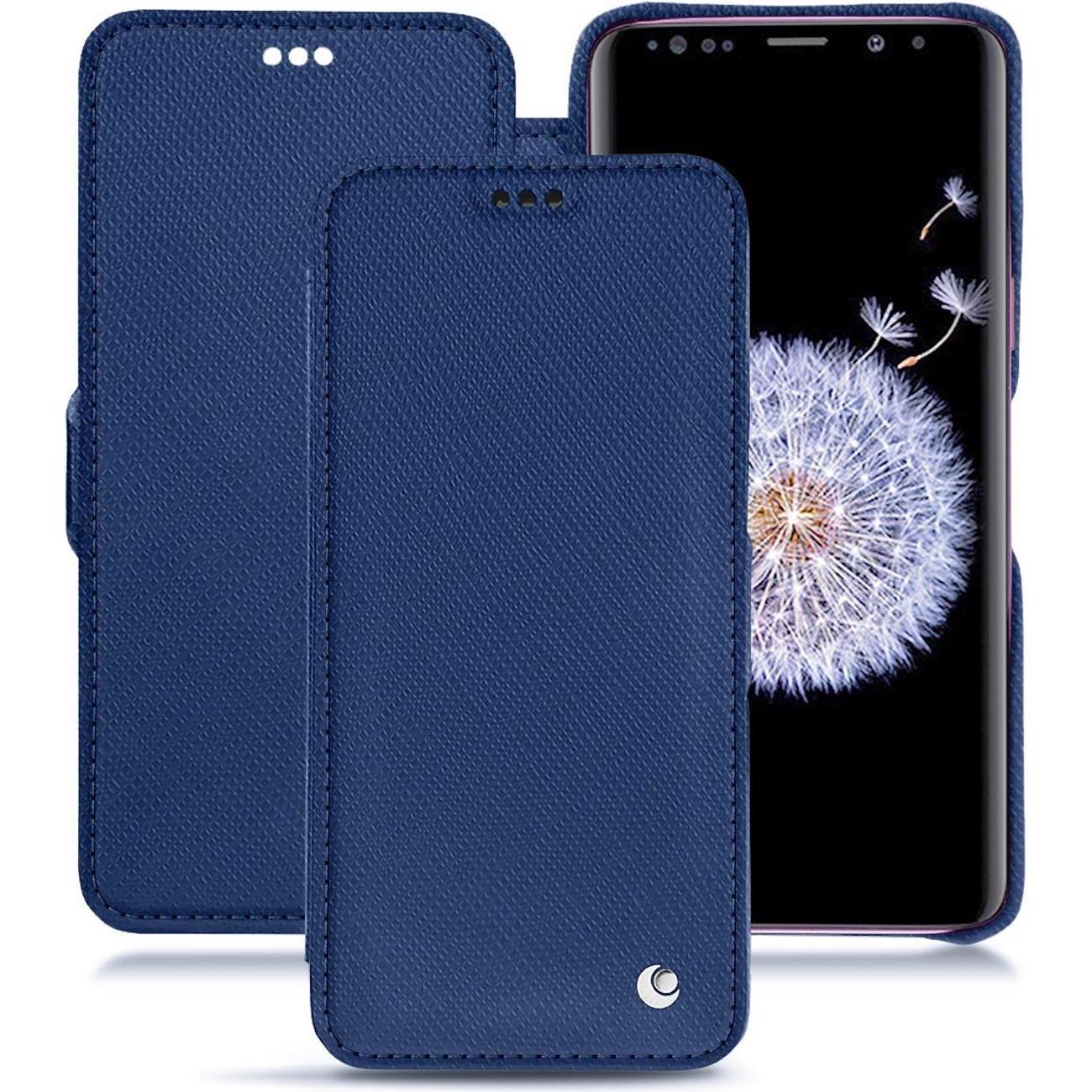 Noreve Lederschutzhülle horizontal (Samsung Galaxy S9+), Smartphone Hülle, Blau