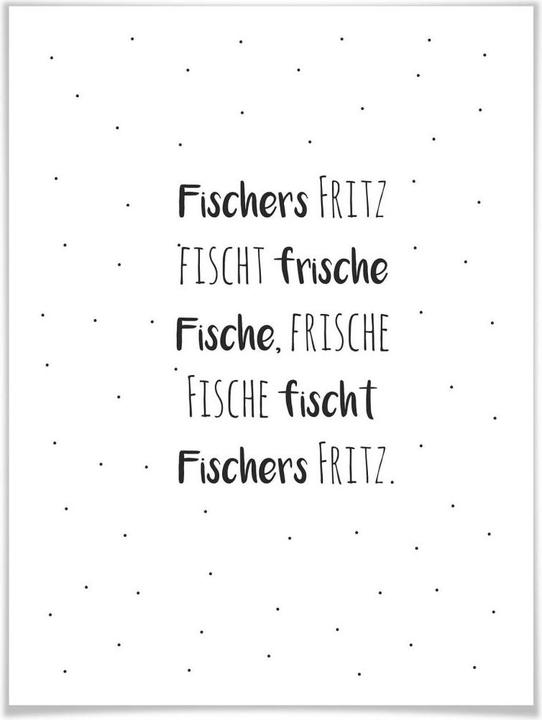 Actual product image Trenddeko Tongue twister - Fischer's Fritz (60 x 80 cm)