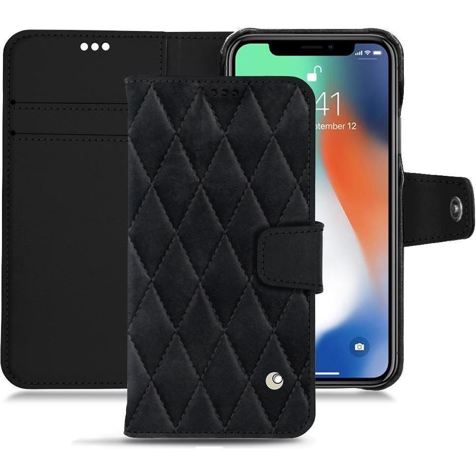 Noreve Lederschutzhülle Wallet (Apple iPhone XS Max), Smartphone Hülle, Schwarz