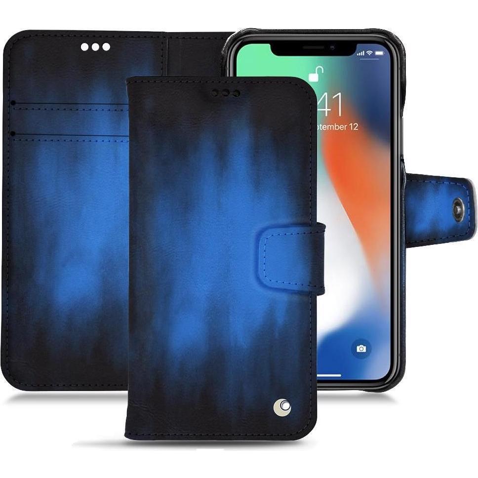 Thumbnail - Noreve Lederschutzhülle Wallet (Apple iPhone XS Max), Smartphone Hülle, Blau