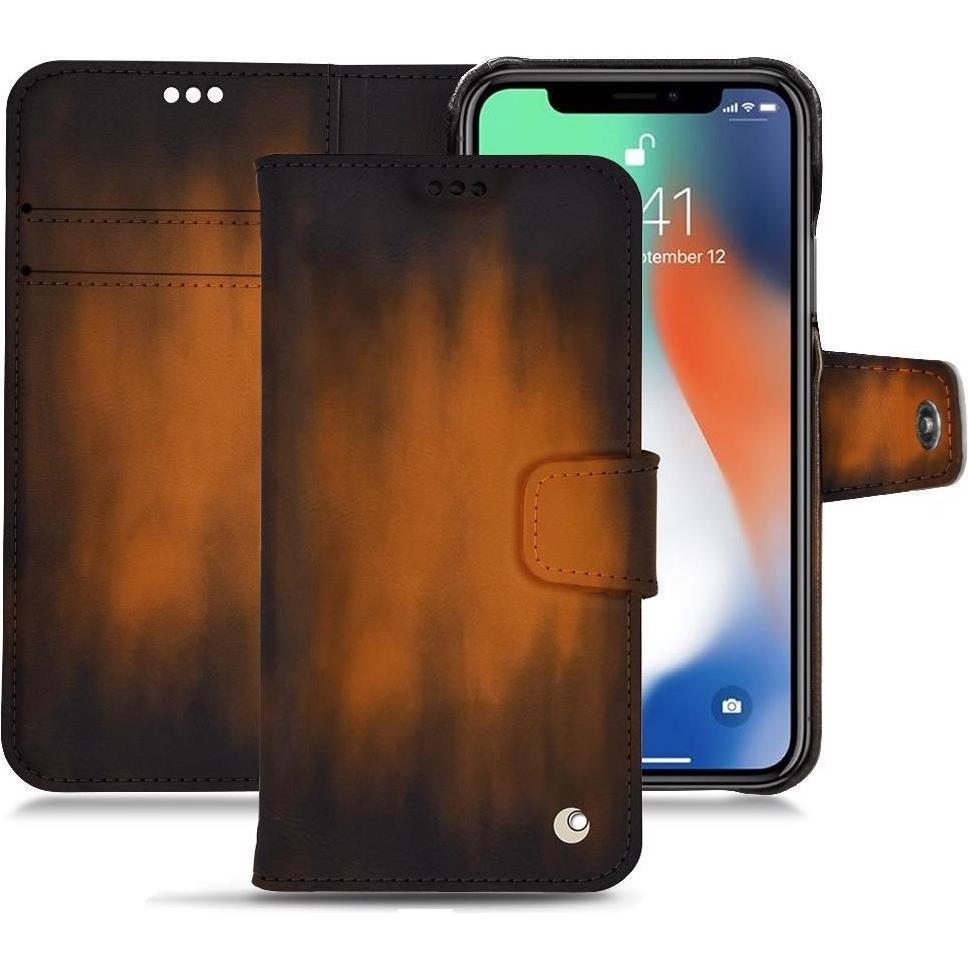 Thumbnail - Noreve Lederschutzhülle Wallet (Apple iPhone XS Max), Smartphone Hülle, Braun