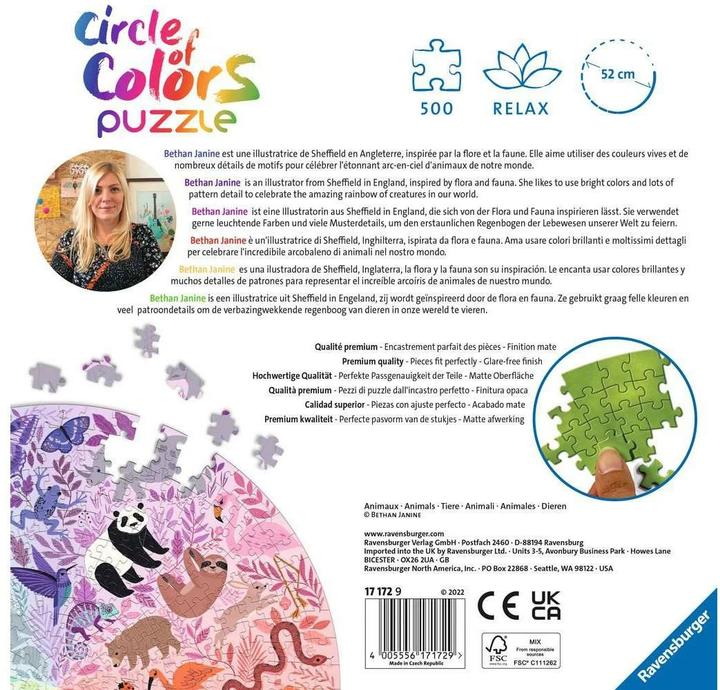 Produktbild Ravensburger Farbkreis-Puzzles - Tiere (500 Teile)