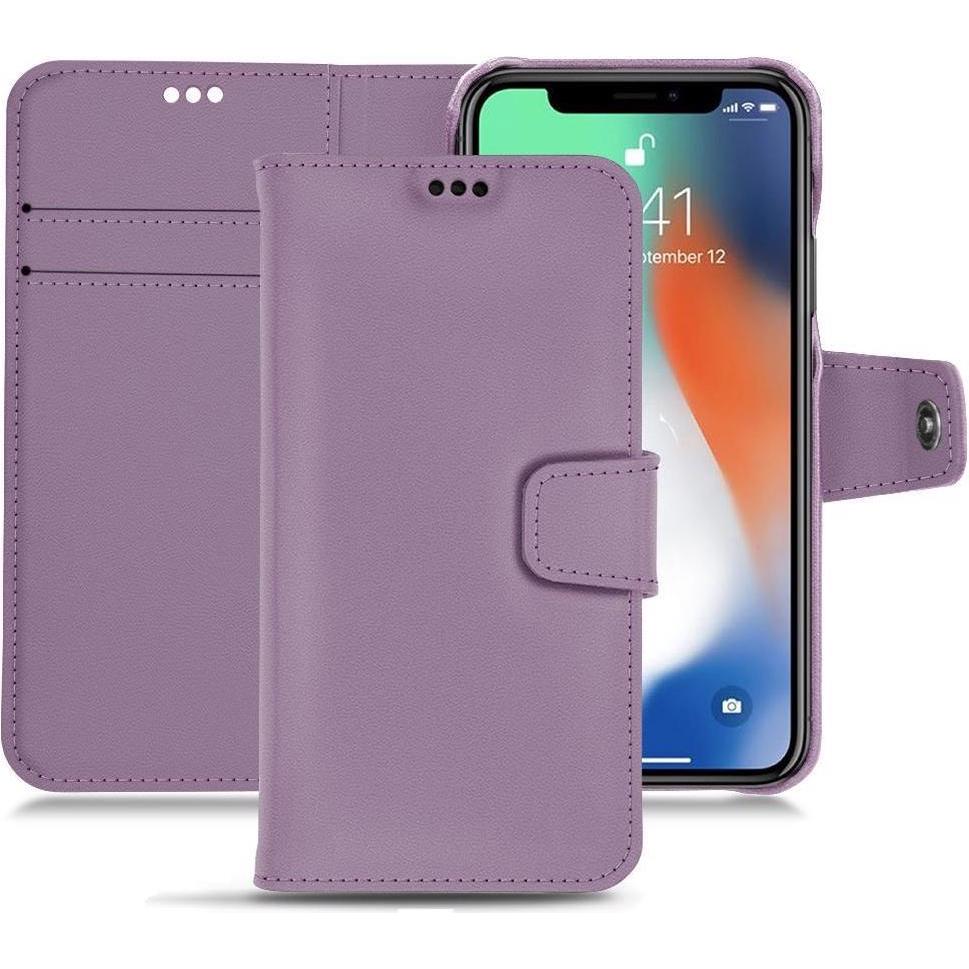 Noreve Lederschutzhülle Wallet (Apple iPhone XS Max), Smartphone Hülle, Violett