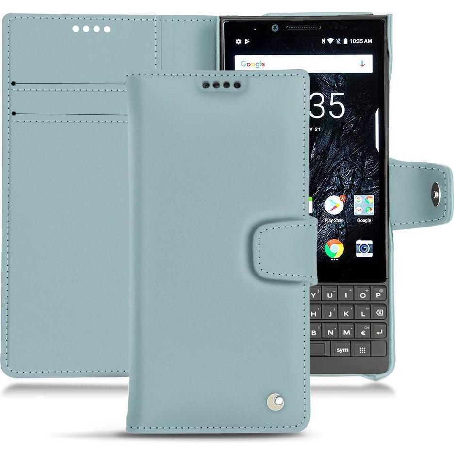 Noreve Lederschutzhülle Wallet (Blackberry KEY2), Smartphone Hülle, Blau