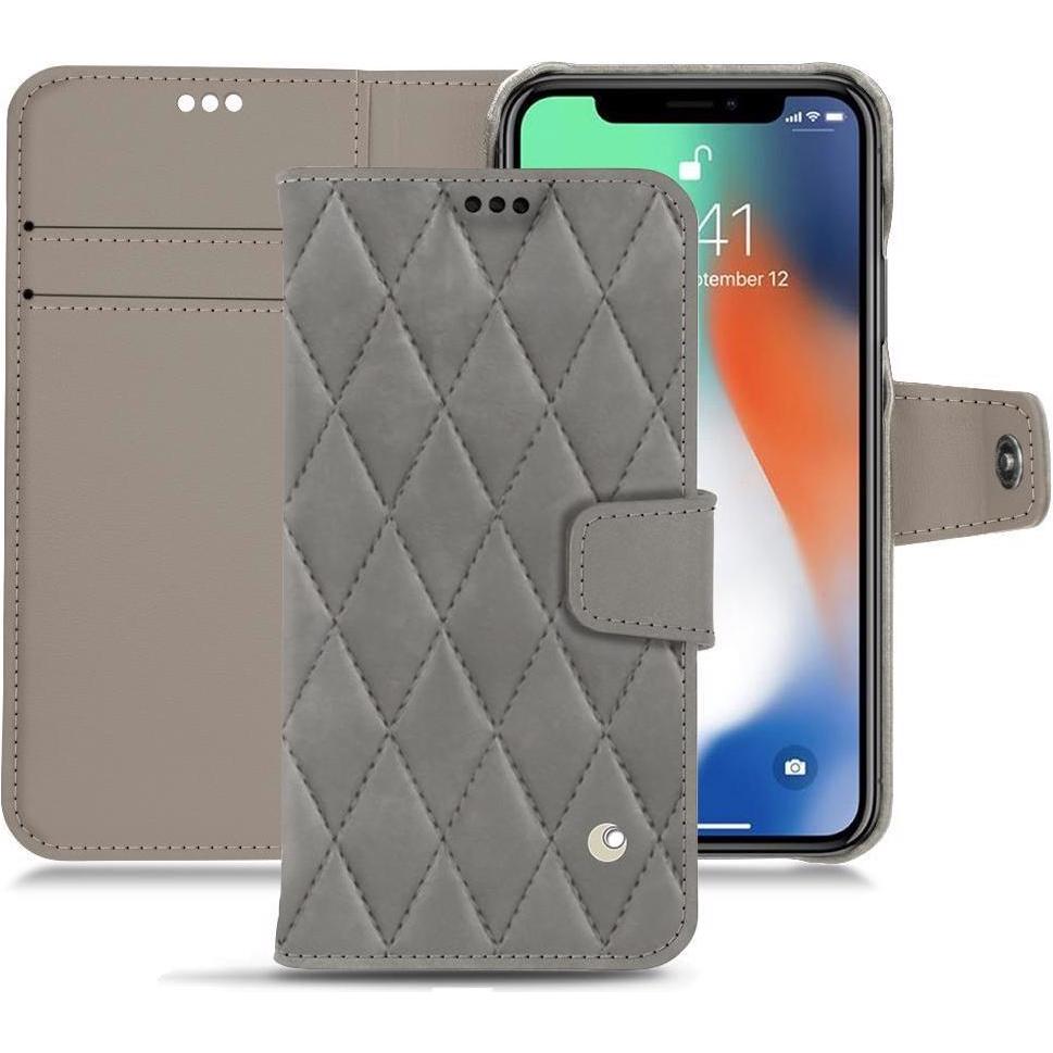 Thumbnail - Noreve Lederschutzhülle Wallet (Apple iPhone XS Max), Smartphone Hülle, Grau