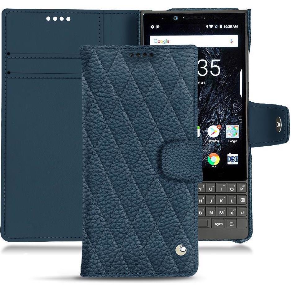 Noreve Lederschutzhülle Wallet (Blackberry KEY2), Smartphone Hülle, Blau