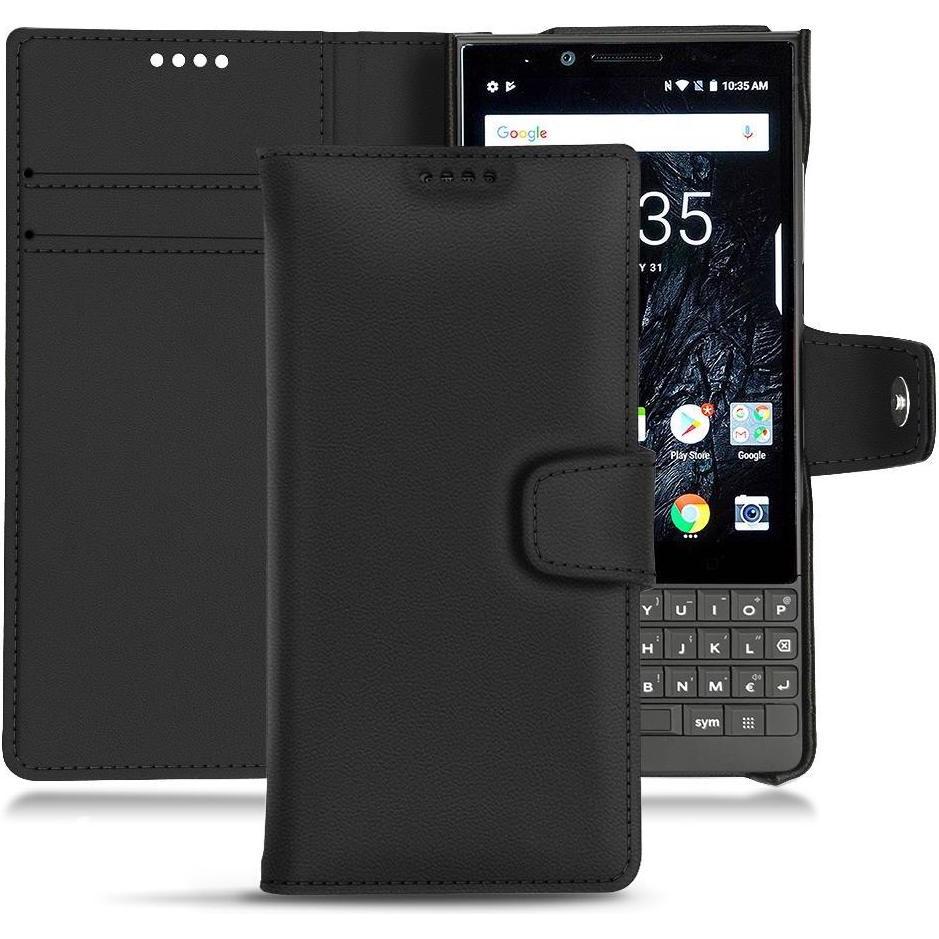 Noreve Lederschutzhülle Wallet (Blackberry KEY2), Smartphone Hülle, Schwarz