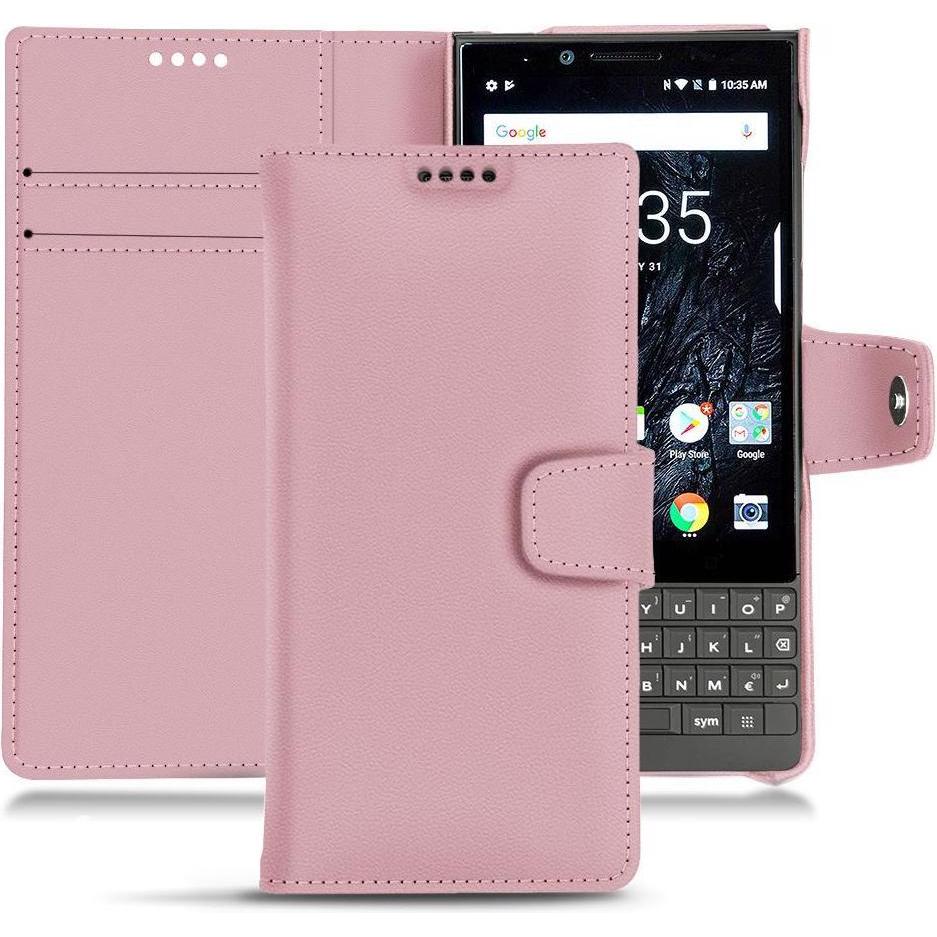 Noreve Lederschutzhülle Wallet (Blackberry KEY2), Smartphone Hülle, Rosa
