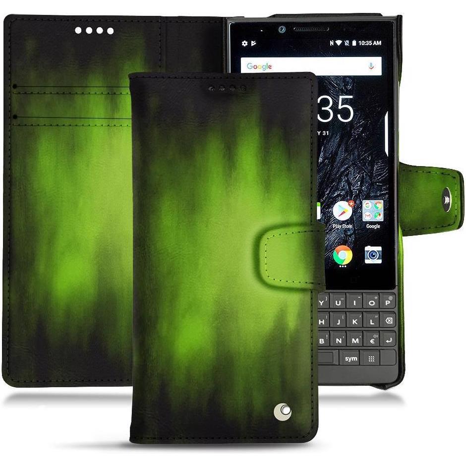 Thumbnail - Noreve Lederschutzhülle Wallet (Blackberry KEY2), Smartphone Hülle, Grün