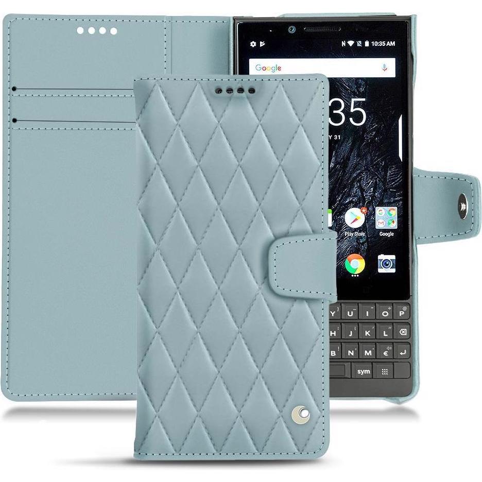 Noreve Lederschutzhülle Wallet (Blackberry KEY2), Smartphone Hülle, Blau