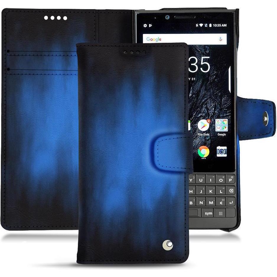 Thumbnail - Noreve Lederschutzhülle Wallet (Blackberry KEY2), Smartphone Hülle, Blau