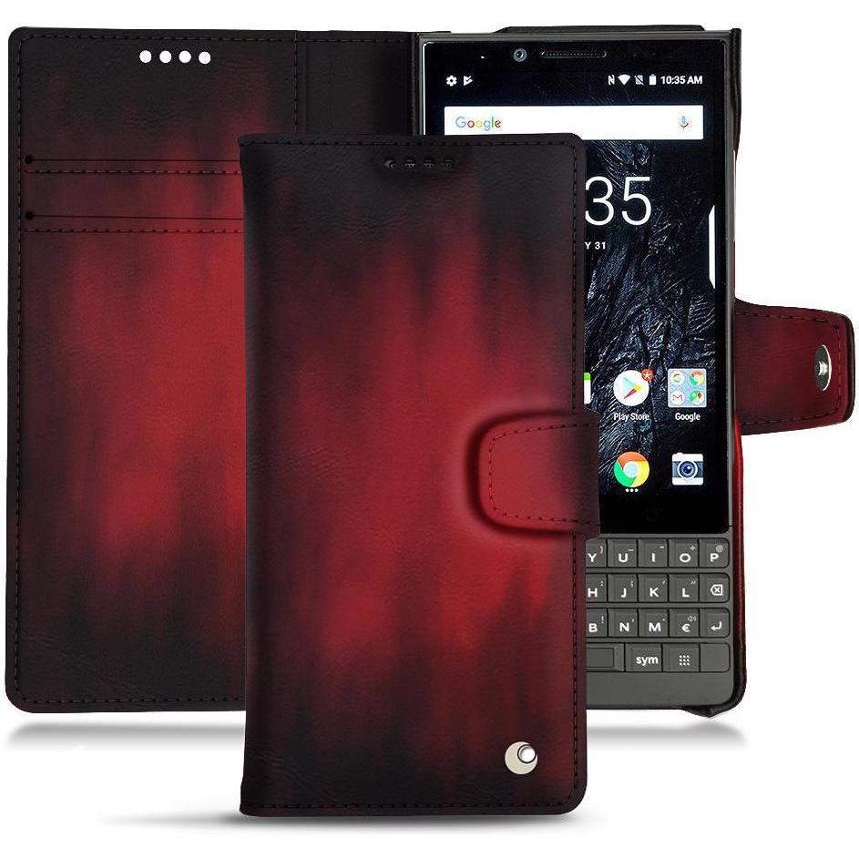 Thumbnail - Noreve Lederschutzhülle Wallet (Blackberry KEY2), Smartphone Hülle, Rot