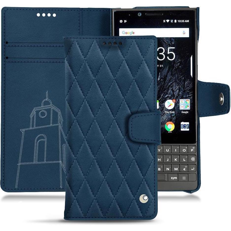 Noreve Lederschutzhülle Wallet (Blackberry KEY2), Smartphone Hülle, Blau