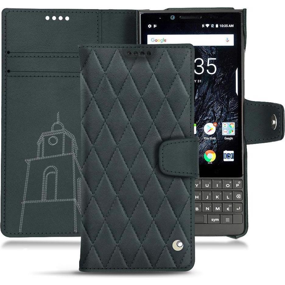 Noreve Lederschutzhülle Wallet (Blackberry KEY2), Smartphone Hülle, Blau