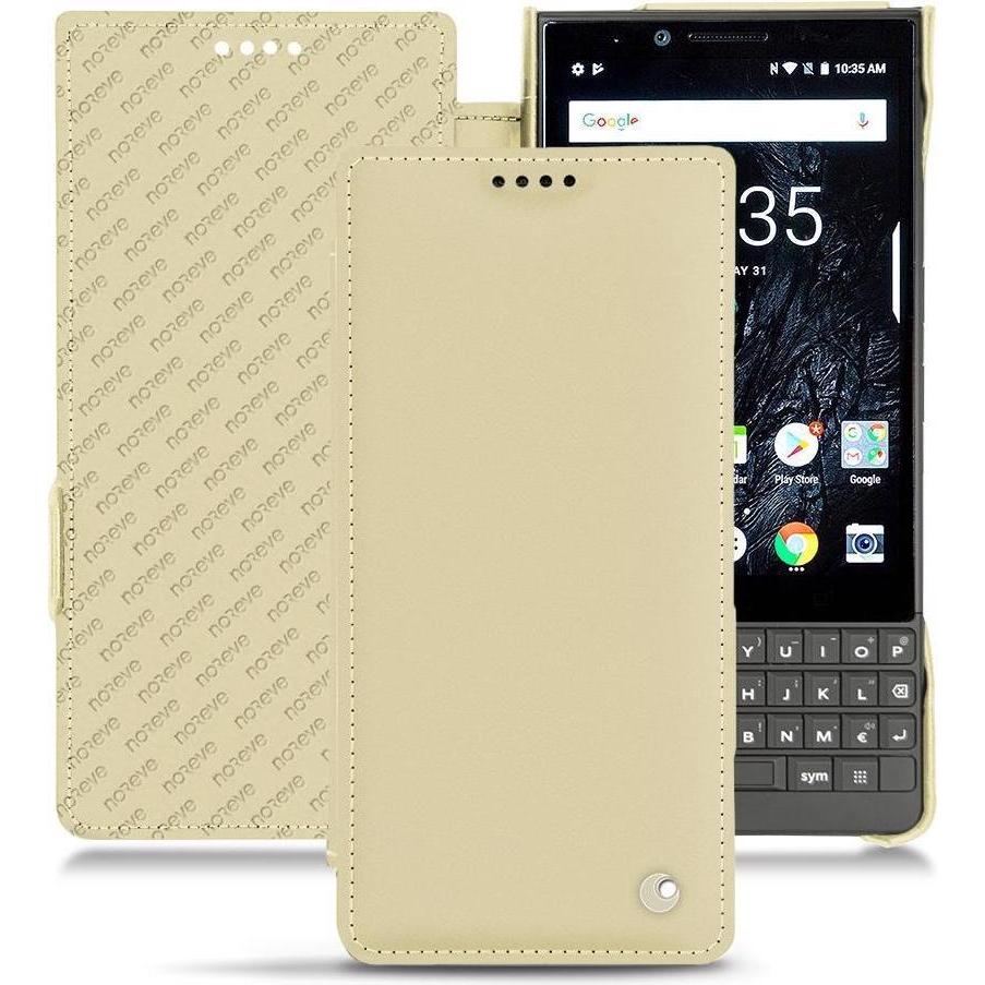 Thumbnail - Noreve Lederschutzhülle horizontal (Blackberry KEY2), Smartphone Hülle, Beige