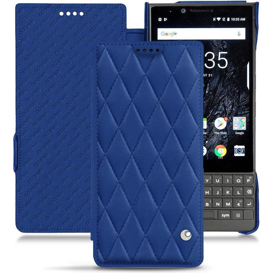 Noreve Lederschutzhülle horizontal (Blackberry KEY2), Smartphone Hülle, Blau