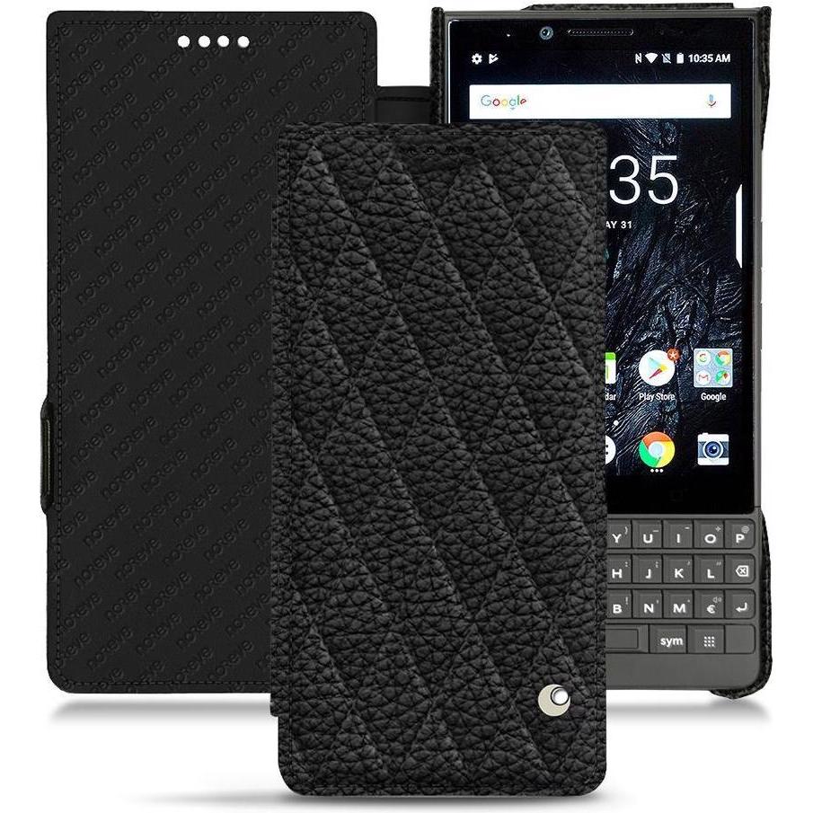Noreve Lederschutzhülle horizontal (Blackberry KEY2), Smartphone Hülle, Schwarz