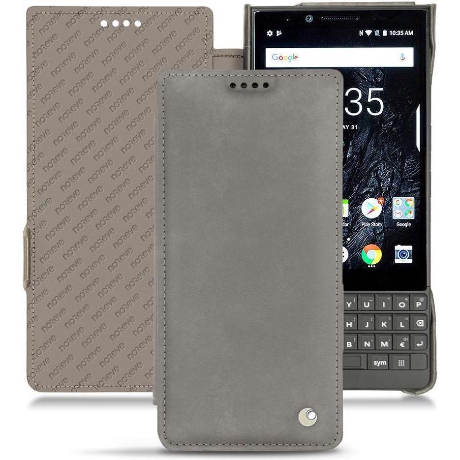 Noreve Lederschutzhülle horizontal (Blackberry KEY2), Smartphone Hülle, Grau