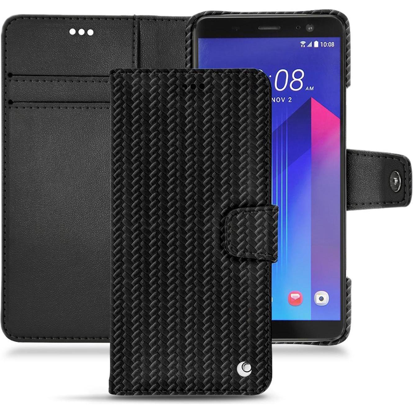 Noreve Lederschutzhülle Wallet (HTC U11+), Smartphone Hülle, Schwarz