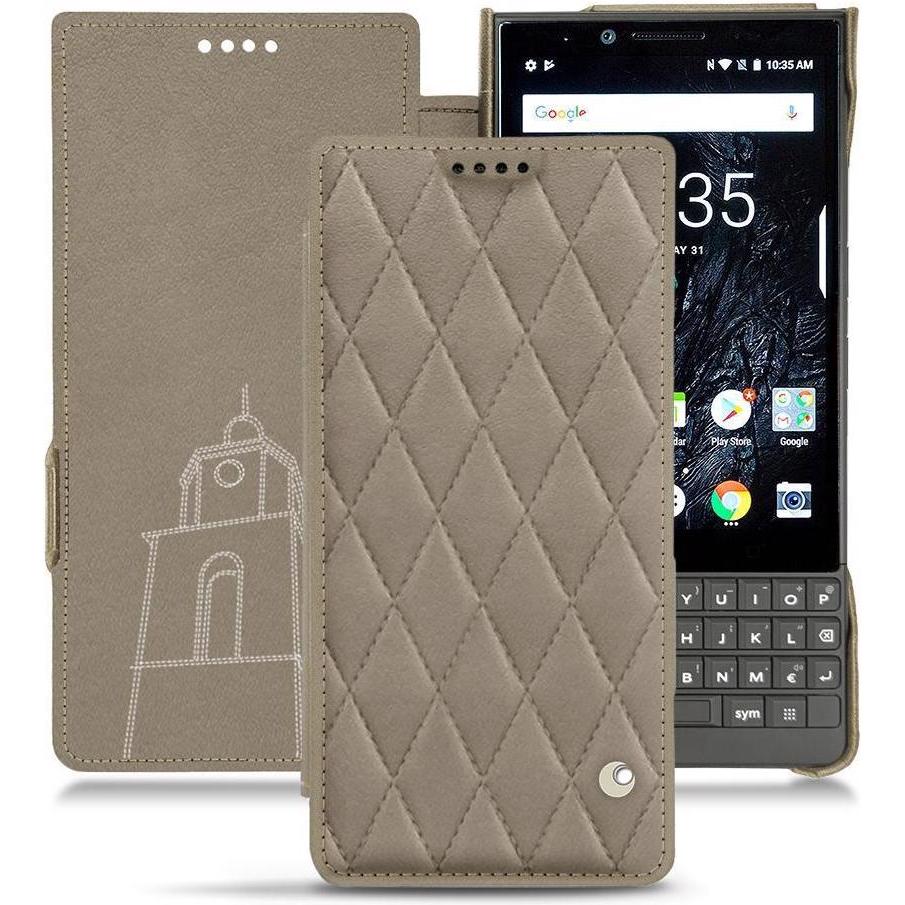 Noreve Lederschutzhülle horizontal (Blackberry KEY2), Smartphone Hülle, Beige