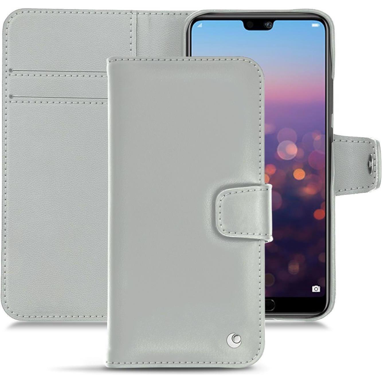 Noreve Lederschutzhülle Wallet (Huawei P20 Pro), Smartphone Hülle, Grau