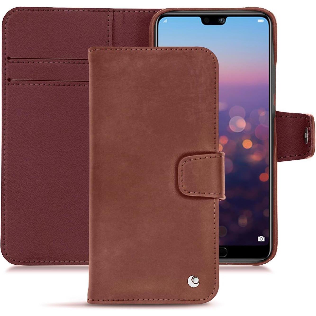 Noreve Lederschutzhülle Wallet (Huawei P20 Pro), Smartphone Hülle, Rot