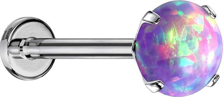 Image du produit Star Piercing Labret Micro Threadless argenté opale violette sertie (sans laiton, Titane)
