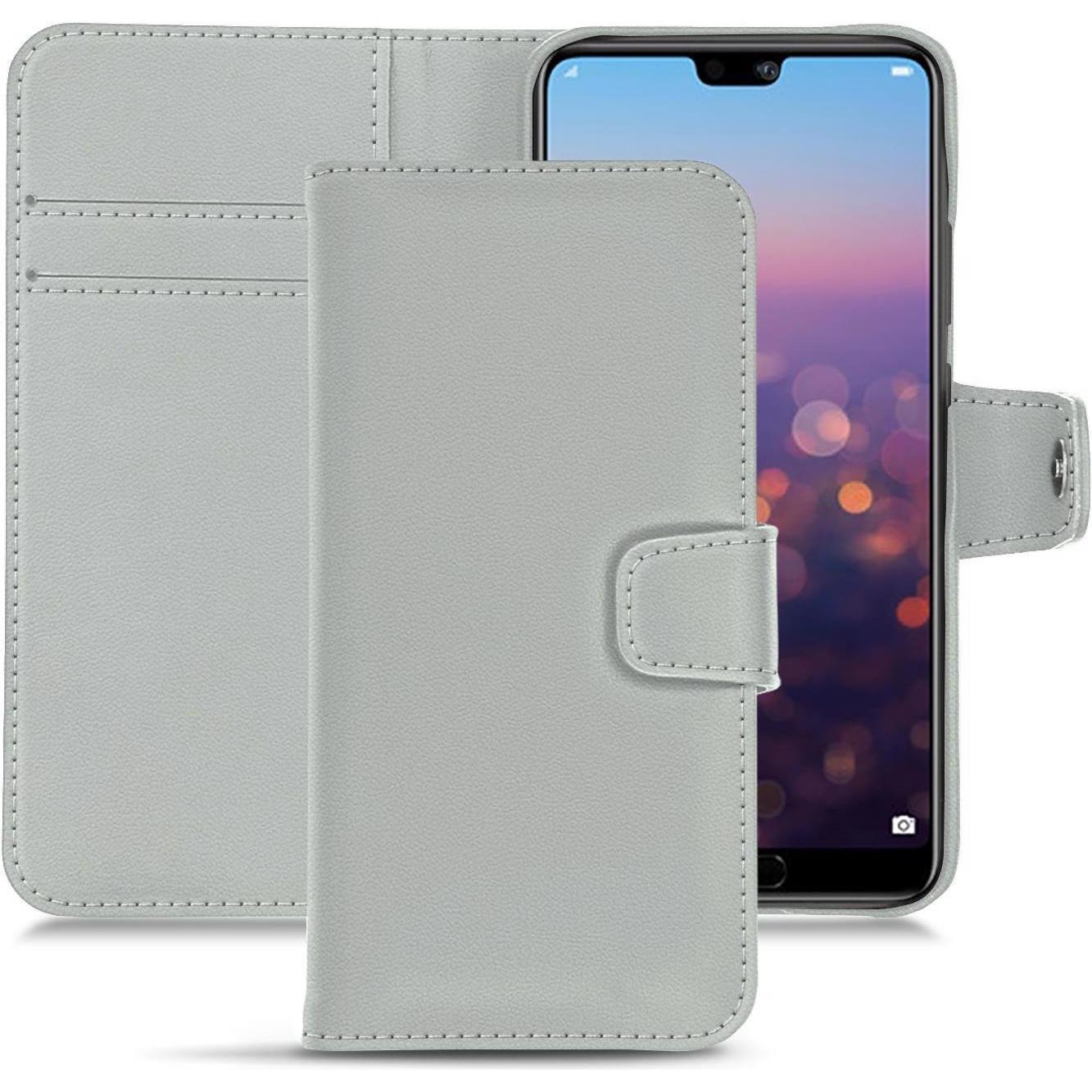 Noreve Lederschutzhülle Wallet (Huawei P20 Pro), Smartphone Hülle, Grau