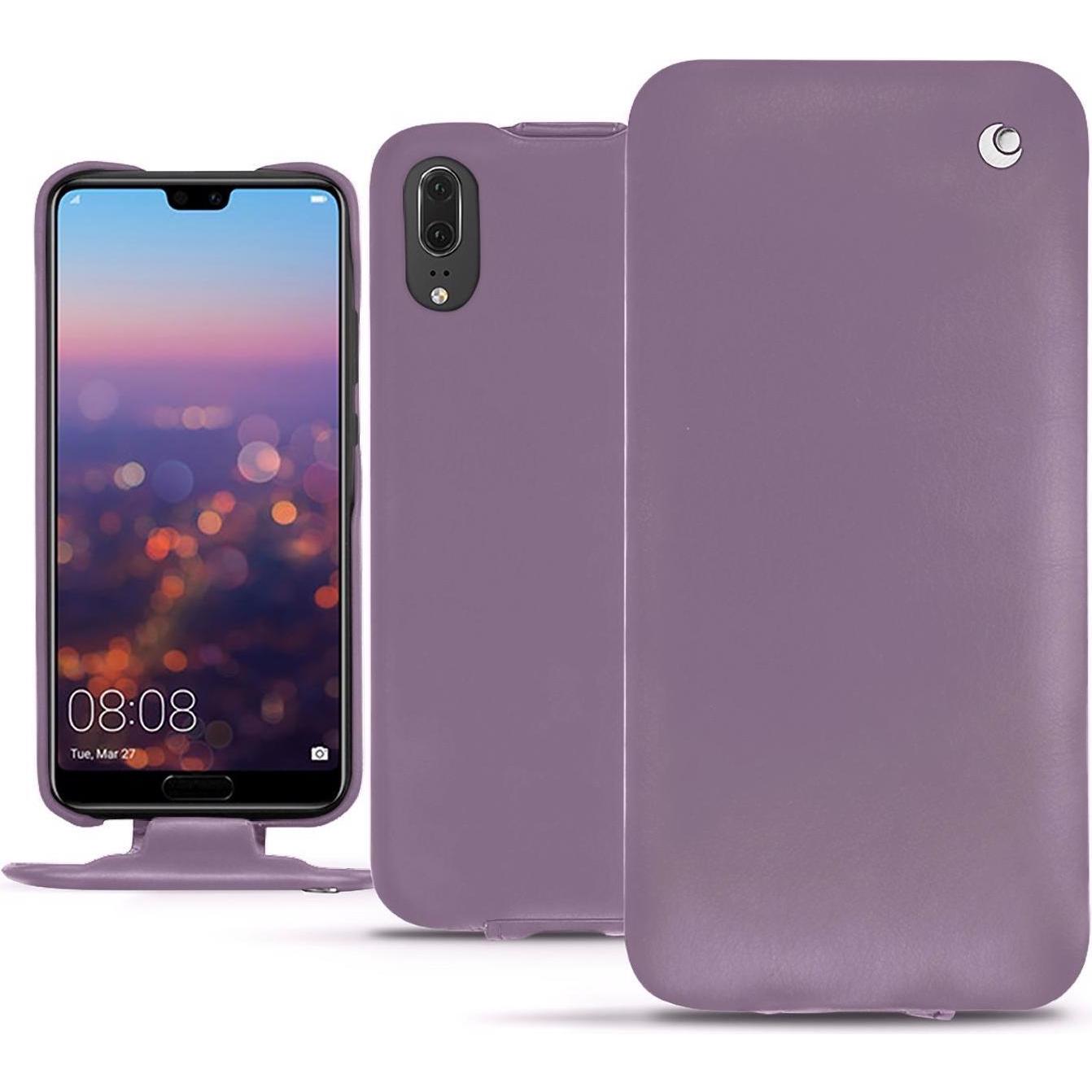Noreve Lederschutzhülle vertikal (Huawei P20), Smartphone Hülle, Violett