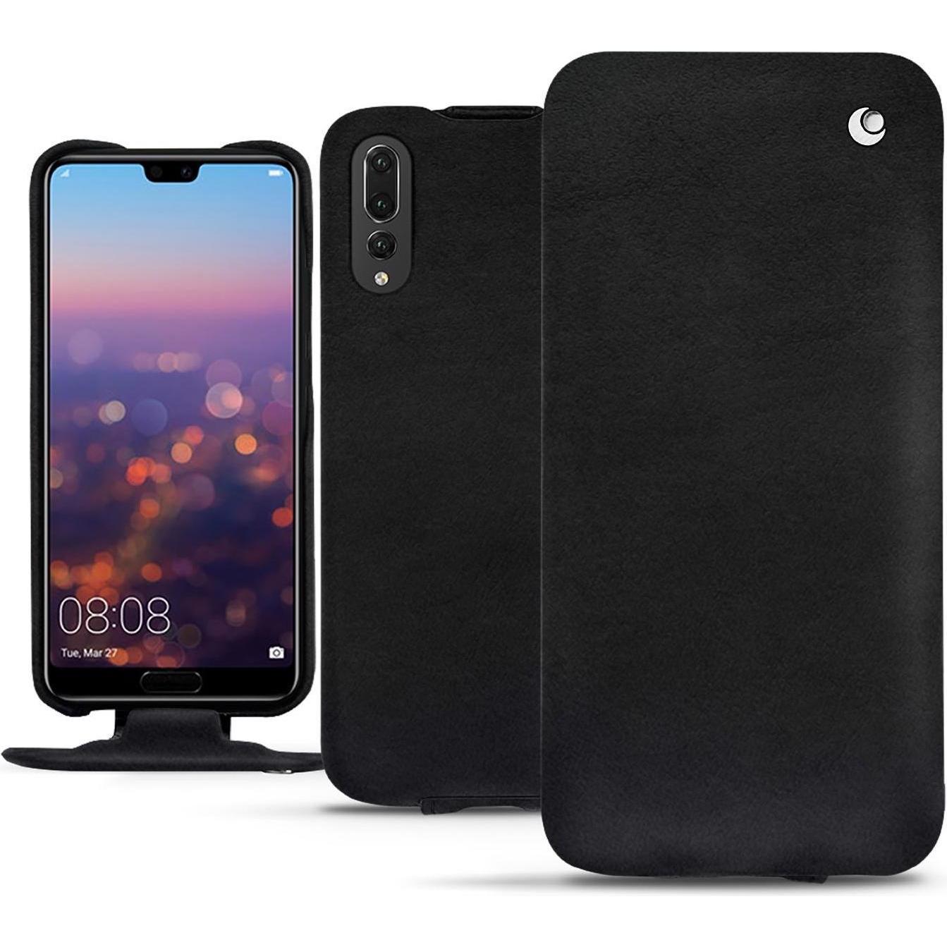 Noreve Lederschutzhülle vertikal (Huawei P20 Pro), Smartphone Hülle, Schwarz