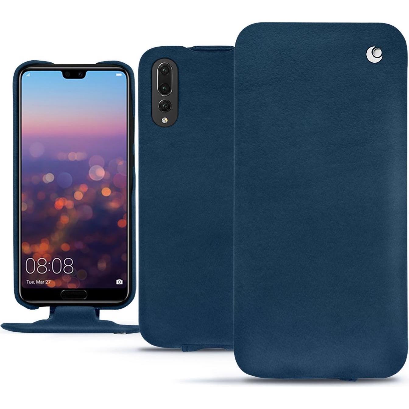 Noreve Lederschutzhülle vertikal (Huawei P20 Pro), Smartphone Hülle, Blau