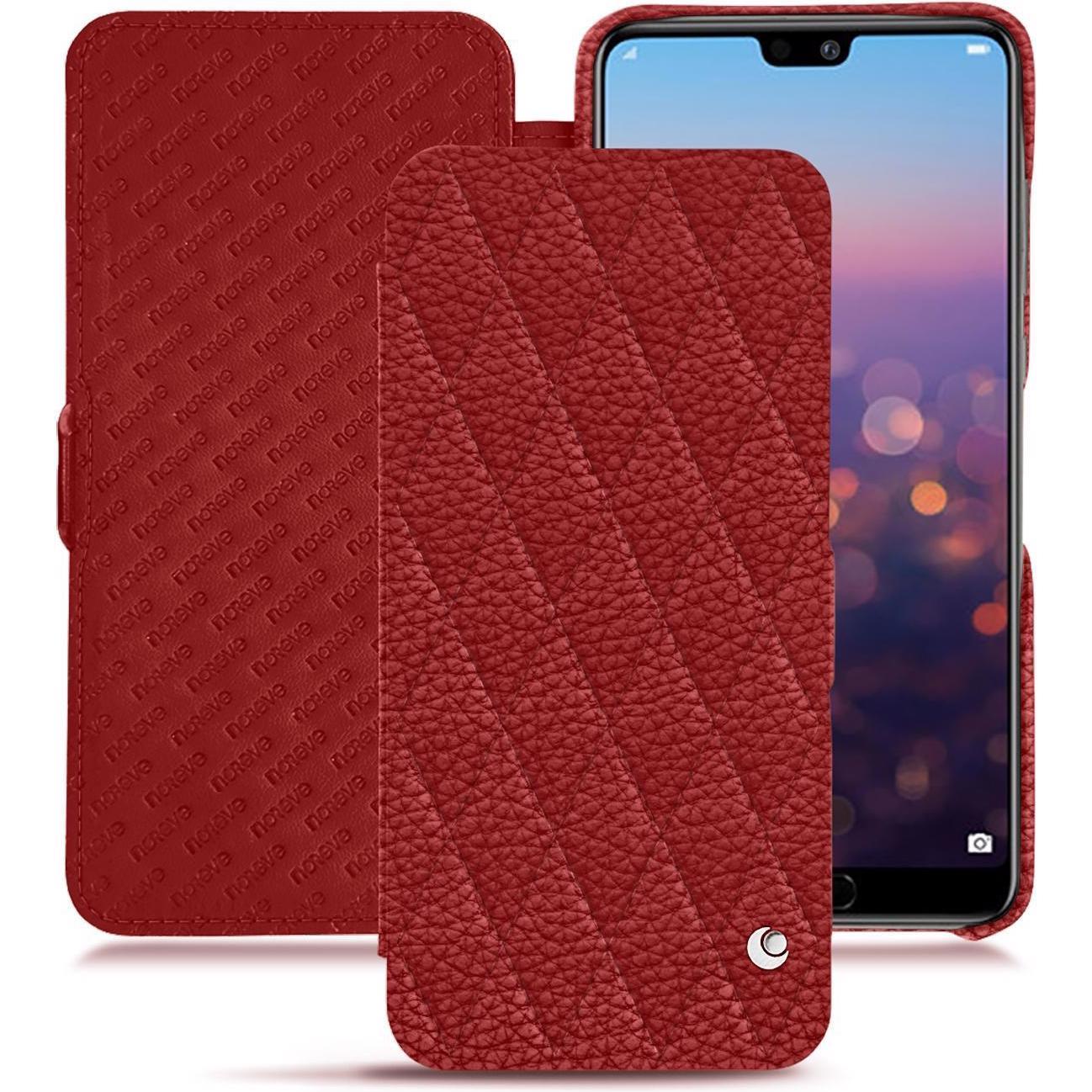 Noreve Lederschutzhülle horizontal (Huawei P20 Pro), Smartphone Hülle, Rot