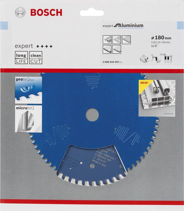 Produktbild Bosch Professional Zubehör Kreissägeblatt Expert for Aluminium, 180 x 30 x 2,6 mm, 56