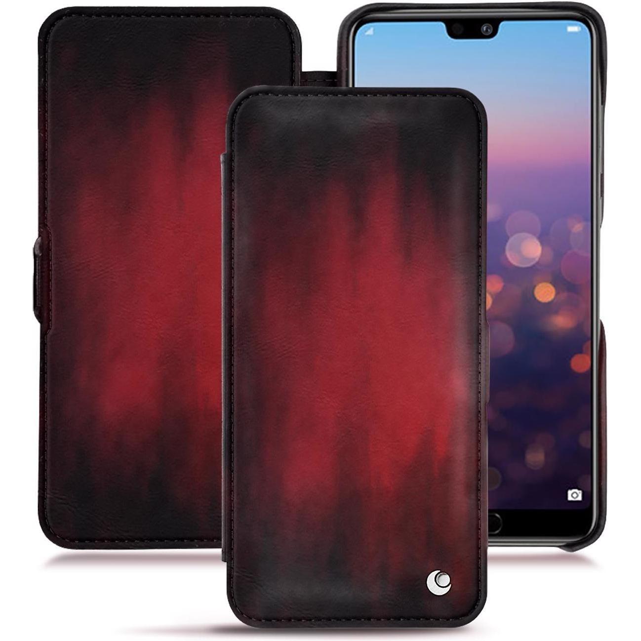 Thumbnail - Noreve Lederschutzhülle horizontal (Huawei P20 Pro), Smartphone Hülle, Rot